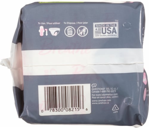 Carefree™ Breathe™ Super Ultra Thin Pads Perspective: bottom