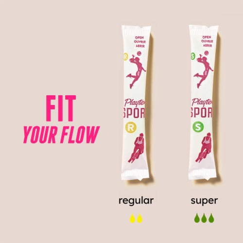Playtex Sport Odor Shield Tampons Duo Pack Regular/Super Absorbency Unscented Perspective: bottom
