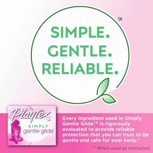 Playtex Simply Gentle Glide Tampons Regular + Super Absorbency Duo-Pack Unscented Perspective: bottom