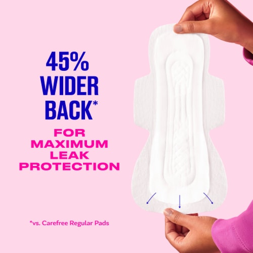 Carefree® Ultra Thin Pads with Wings Super Absorbency Unscented Perspective: bottom