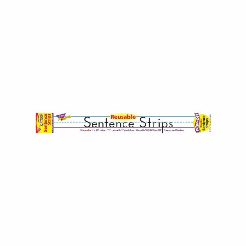 Wipe-Off Sentence Strips, 24 x 3, White, 30/Pack Wipe-Off Sentence Strips, 24 x 3, White, 30/Pack