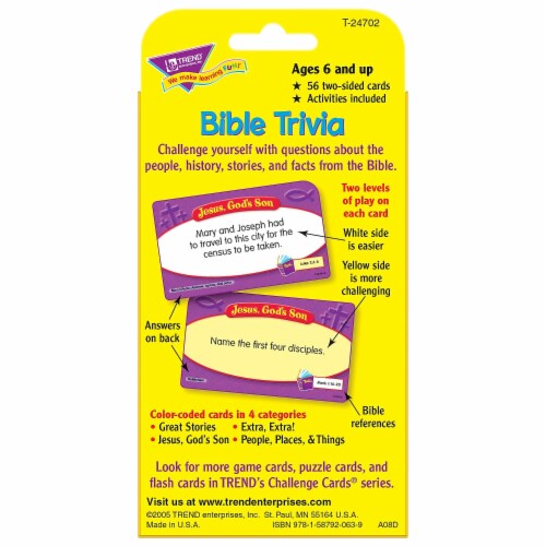 Trend Enterprises Bible Trivia Challenge Cards T-24702 Perspective: bottom