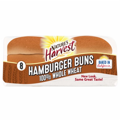 Nature's Harvest Whole Wheat Hamburger Buns Perspective: bottom