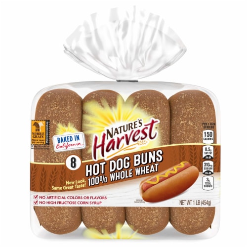 Nature's Harvest Whole Wheat Hot Dog Buns Perspective: bottom