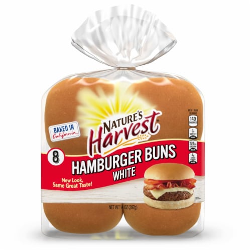 Nature's Harvest White Hamburger Buns Perspective: bottom