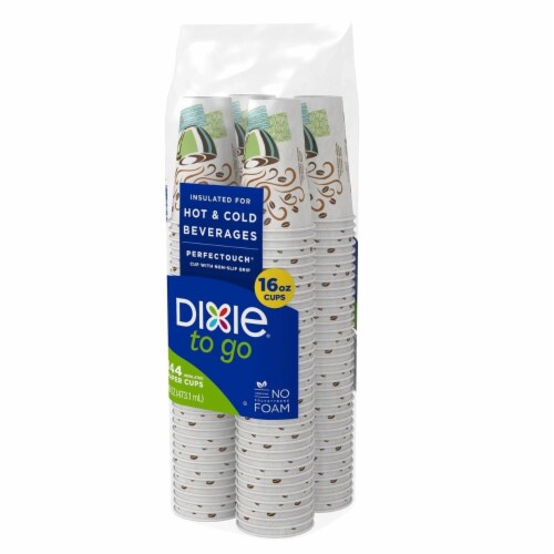 Dixie PerfecTouch Insulated Hot/Cold Paper Cups, Coffee Haze, 16 Oz (144 Count) Perspective: bottom
