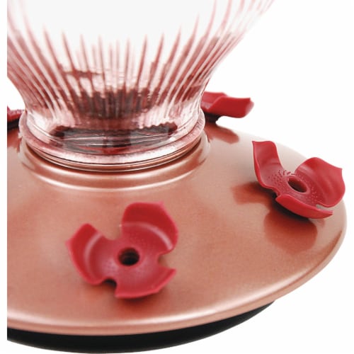 Perky-Pet Rose Gold Top-Fill Glass Hummingbird Feeder Perspective: bottom