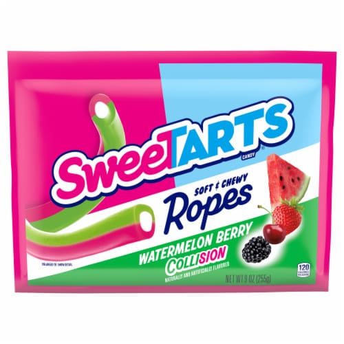 SweeTARTS Watermelon Berry Collision Ropes Candy Perspective: bottom