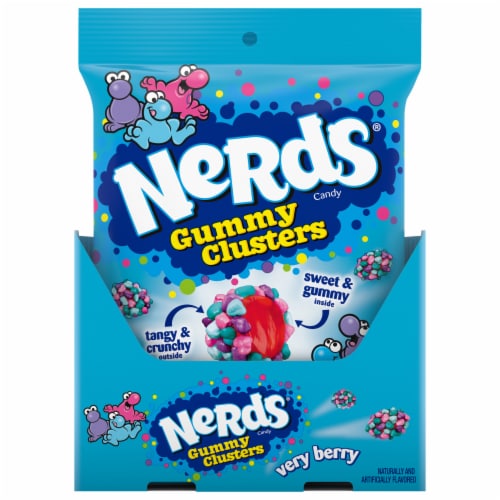 NERDS Gummy Clusters Very Berry Crunchy And Gummy Candy Bag Perspective: bottom