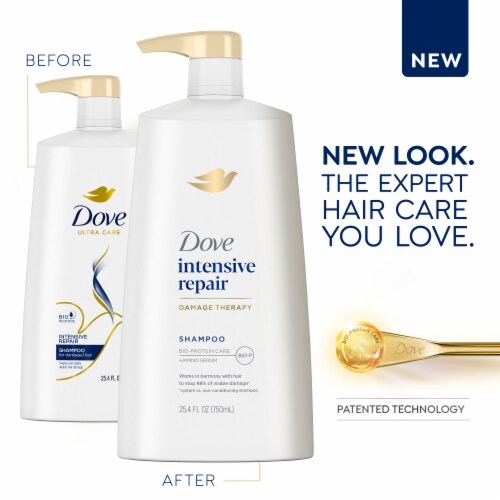 Dove Shampoo for Damaged Hair Intensive Repair Shampoo with Bio-Restore Complex Perspective: bottom