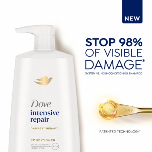 Dove Conditioner, Ultra Care for Damaged Hair Intensive Repair with Bio-Restore Complex Perspective: bottom