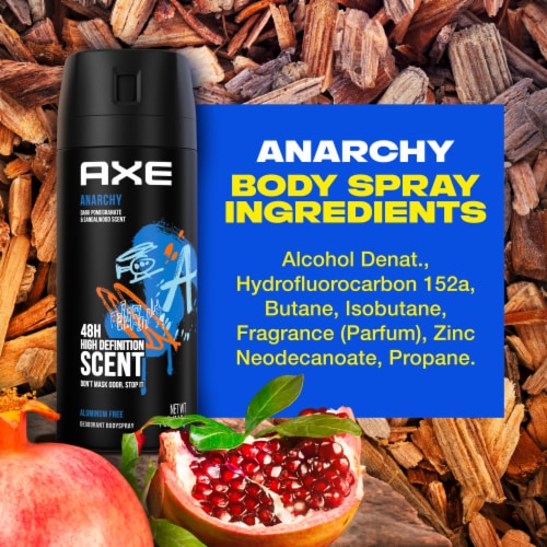 Axe Anarchy Men's Deodorant Spray Dark Pomegranate & Sandalwood Aluminium-Free Perspective: bottom