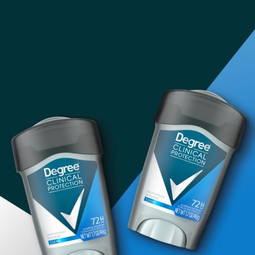Degree Clinical Protection Men's Antiperspirant Deodorant Stick Clean Scent Prescription-Strength Perspective: bottom