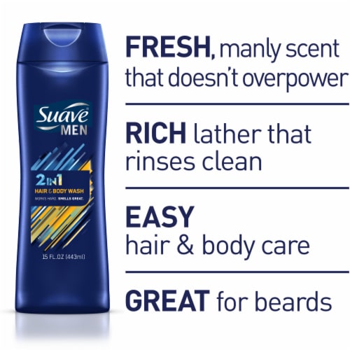 Suave Men Hair Face and Body Wash 3 in 1 Mens Body Wash Perspective: bottom