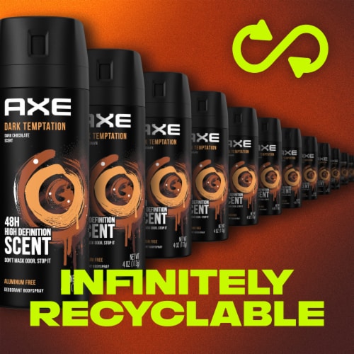 Axe Dark Temptation Men's Deodorant Body Spray Dark Chocolate Scent Aluminium-Free Perspective: bottom