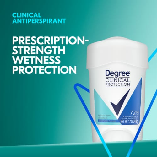 Degree Clinical Protection Shower Clean Antiperspirant Deodorant Perspective: bottom
