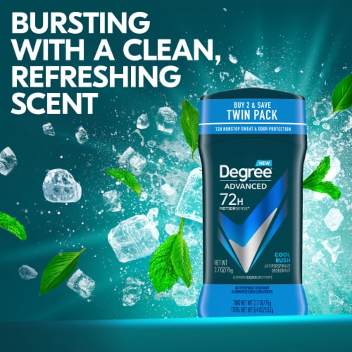 Degree Men Advanced Protection Cool Rush Antiperspirant Deodorant Perspective: bottom