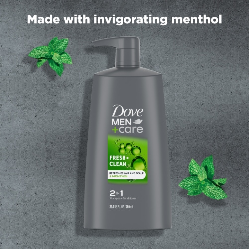 Dove Men+Care 2-in-1 Shampoo and Conditioner Nourishes and Invigorates Fresh and Clean Perspective: bottom