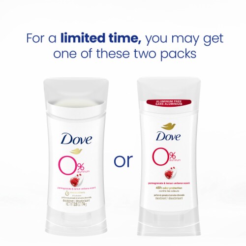 Dove Zero Percent Aluminum Pomegranate and Lemon Verbena Deodorant Stick Perspective: bottom