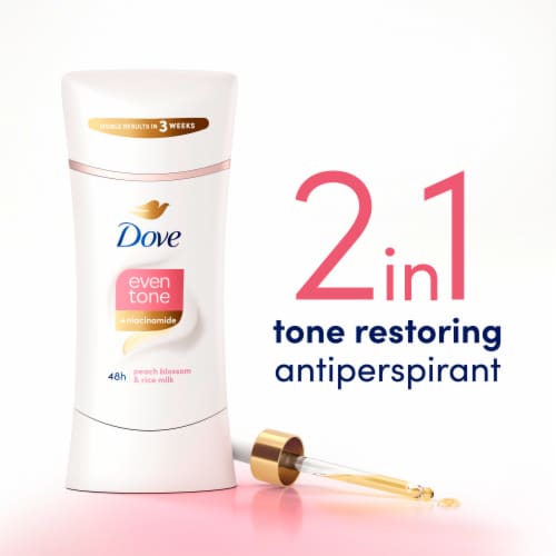 Dove Even Tone Women’s Antiperspirant Deodorant Stick Peach Blossom & Rice Milk Perspective: bottom