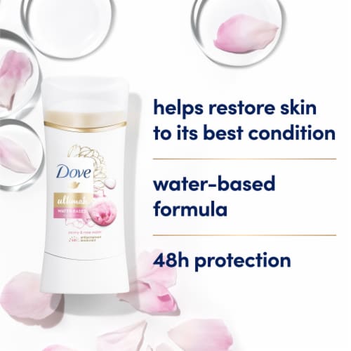 Dove Ultimate Peony & Rose Water Antiperspirant Deodorant Stick Perspective: bottom
