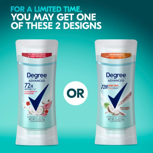 Degree Advanced Coconut & Hibiscus Antiperspirant Deodorant Perspective: bottom