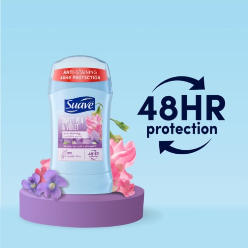 Suave Deodorant Sweet Pea Violet Antiperspirant Deodorant Stick Perspective: bottom