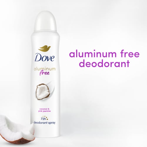 Dove Aluminum Free Deodorant Spray, Coconut & Pink Jasmine Perspective: bottom