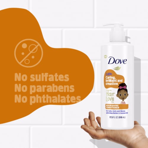 Dove Kids Care Conditioner for Coils, Curls and Waves, Coconut Oil and Shea Butter Perspective: bottom