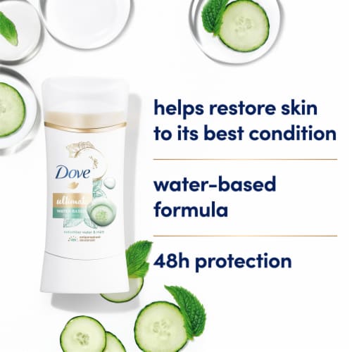 Dove Ultimate Cucumber Water & Mint Antiperspirant Deodorant Stick Perspective: bottom