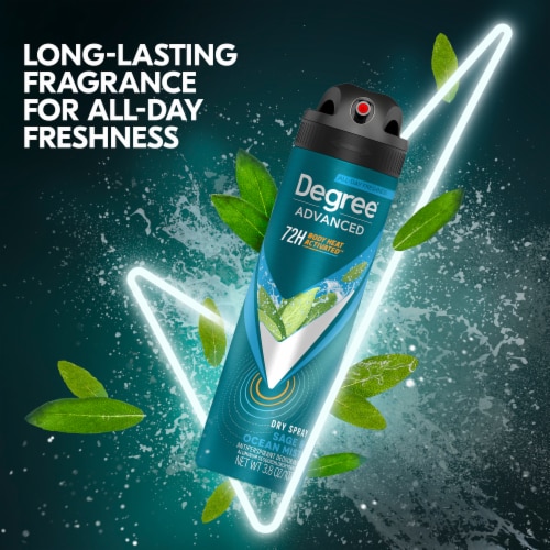 Degree Men Antiperspirant Deodorant Dry Spray Sage&Ocean for Men With Body Heat Activated Technology Perspective: bottom