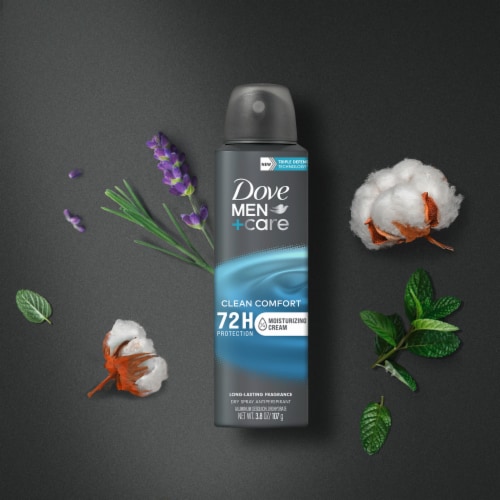 Dove Men+Care Clean Comfort Antiperspirant Deodorant Dry Spray Perspective: bottom