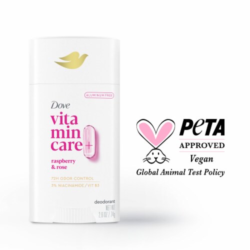 Dove VitaminCare+ Aluminum Free Deodorant Stick Raspberry & Rose Breathable Deodorant for Women Perspective: bottom