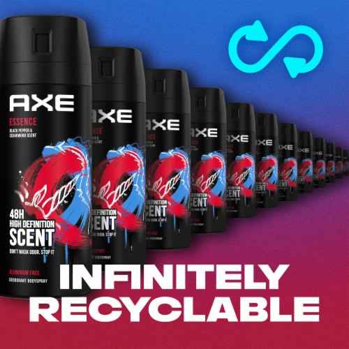 AXE Black Pepper & Cedarwood Essence Mens Body Spray Deodorant Perspective: bottom