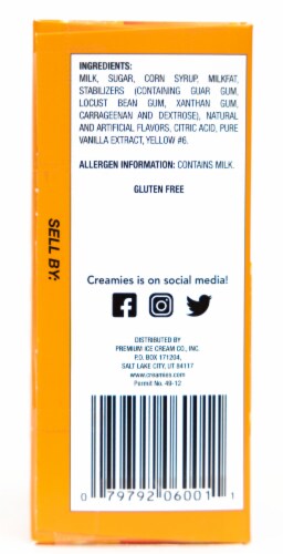 Creamies Reduced Fat Orange Flavored Ice Cream Bars Perspective: bottom