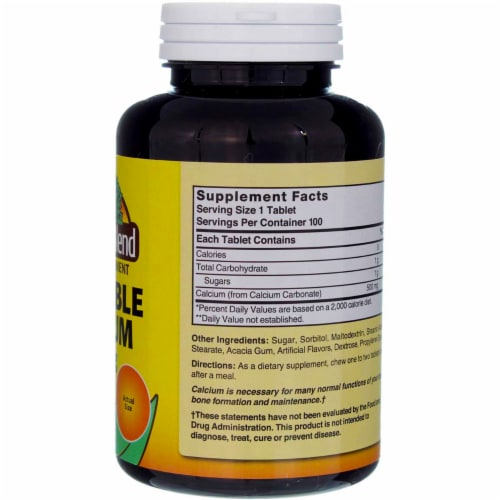 Nature's Blend Chewable Calcium Tablets 500mg Perspective: bottom
