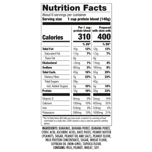 Wyman's® Banana Peanut Butter Protein Blend Perspective: bottom