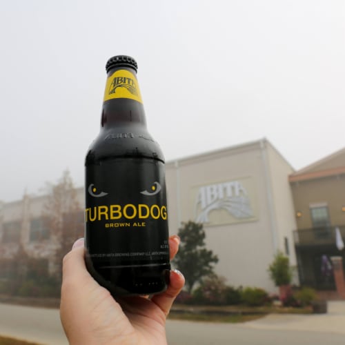 Abita Turbodog Brown Ale Craft Beer Bottles Perspective: bottom