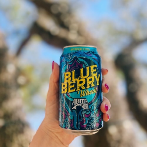 Abita Blueberry Wheat Craft Beer 6 Pack cans 12 fl oz 4.4% ABV Perspective: bottom