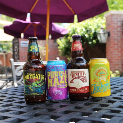 Abita® Brewing Purple Haze Raspberry Lager Cans Perspective: bottom
