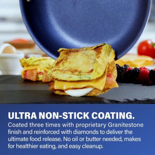 Granitestone Diamond™ Blue Non-Stick Aluminum Fry Pan with Lid Perspective: bottom