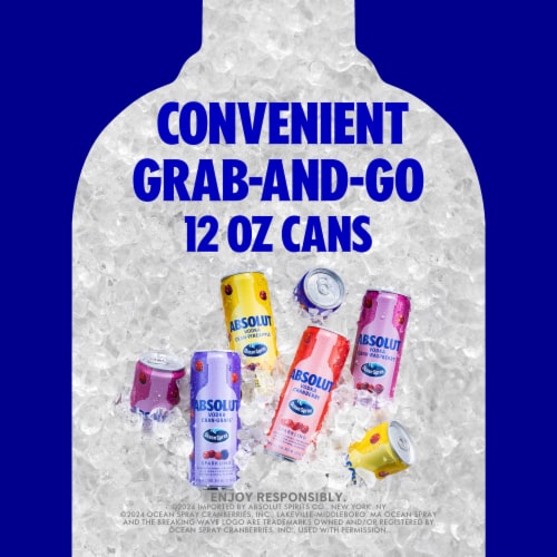 Absolut Vodka + Ocean Spray Sparkling Cocktail Variety Pack Perspective: bottom