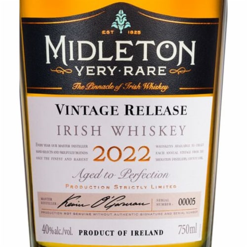 Midleton Very Rare 2022 Vintage Release Blended Irish Whiskey Perspective: bottom