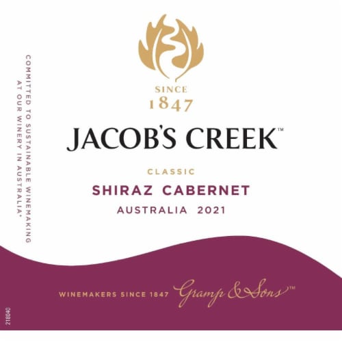 Jacob's Creek Shiraz/Cabernet Australia Red Wine Perspective: bottom