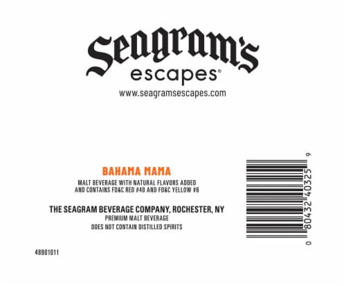 Seagram's Escapes® Bahama Mama Orange & Pineapple Malt Beverage Cooler Perspective: bottom