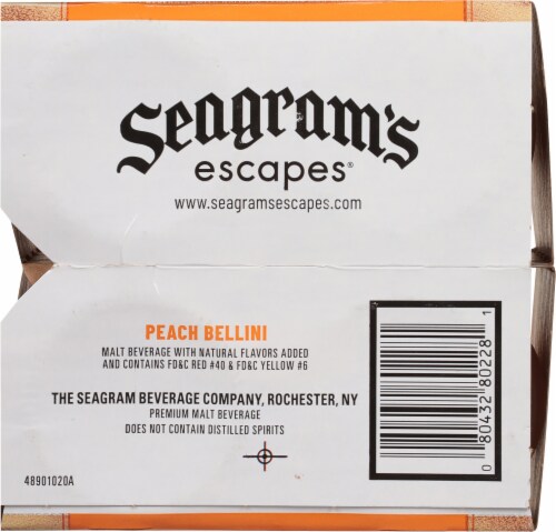 Seagram's Escapes Peach Bellini Style Flavored Hard Beverage Cooler Perspective: bottom