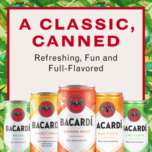 Bacardi Limon & Lemonade Real Rum Ready to Drink Cocktail Single Can Perspective: bottom