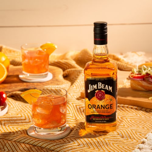 Jim Beam Orange Liqueur with Kentucky Straight Bourbon Whiskey Perspective: bottom