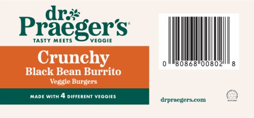 Dr. Praeger's® Crunchy Black Bean Burrito Veggie Burger Perspective: bottom
