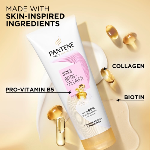 Pantene Miracles Infinite Lengths Conditioner 1 Minute Miracle with Biotin and Collagen Perspective: bottom